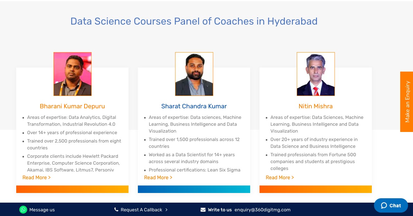 Data Science Courses Panel of Coaches in Hyderabad