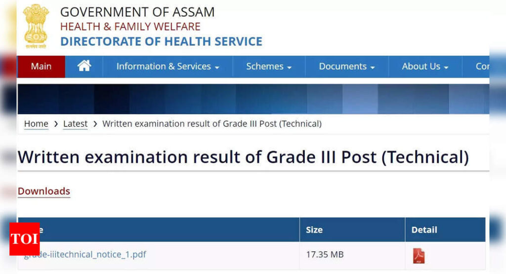 Assam DHS Result 2023: DHS Assam Grade 3 Result 2023 declared on dhs.assam.gov.in, download link here