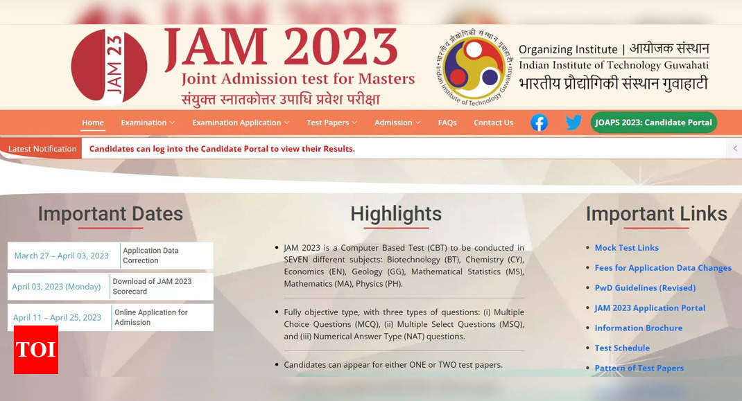 IIT JAM Scorecard 2023 To Release Tomorrow On Jam.iitg.ac.in, Here's ...