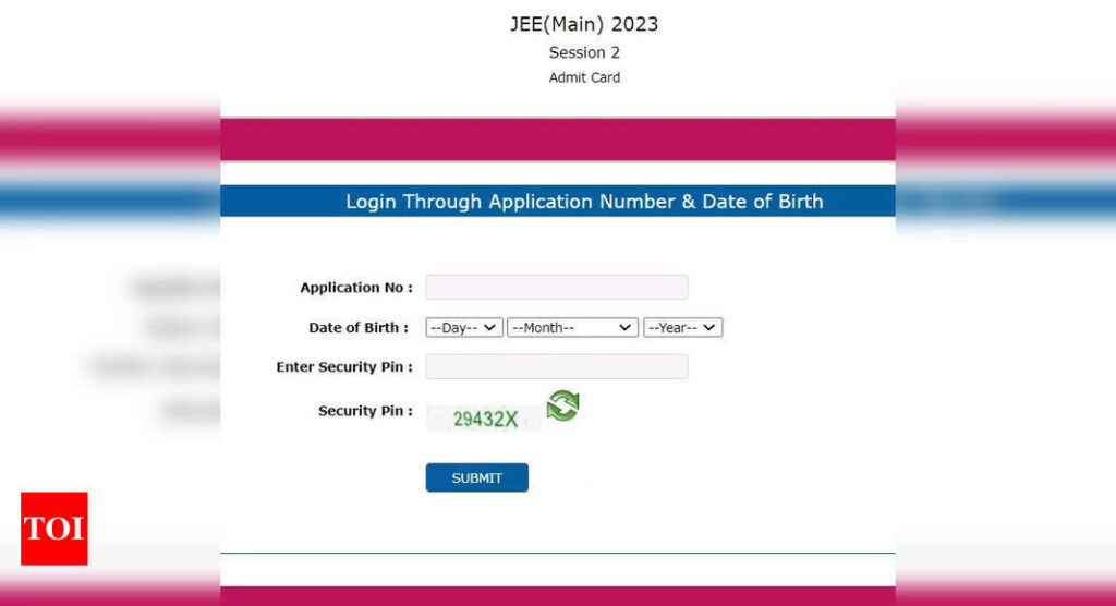 Jee Main Admit Card 2023: JEE Main Admit Card 2023 for April 12 exam released on jeemain.nta.nic.in, download link here