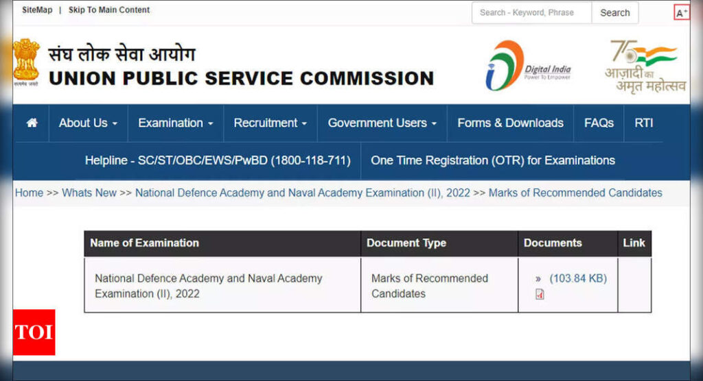 NDA/NA 2 Result 2022: Marks of 538 recommended candidates released, Anurag Sangwan tops with 1058; download here