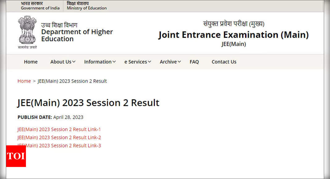 NTA JEE Mains Session 2 Result 2023 announced @ jeemain.nta.nic.in; Direct link here