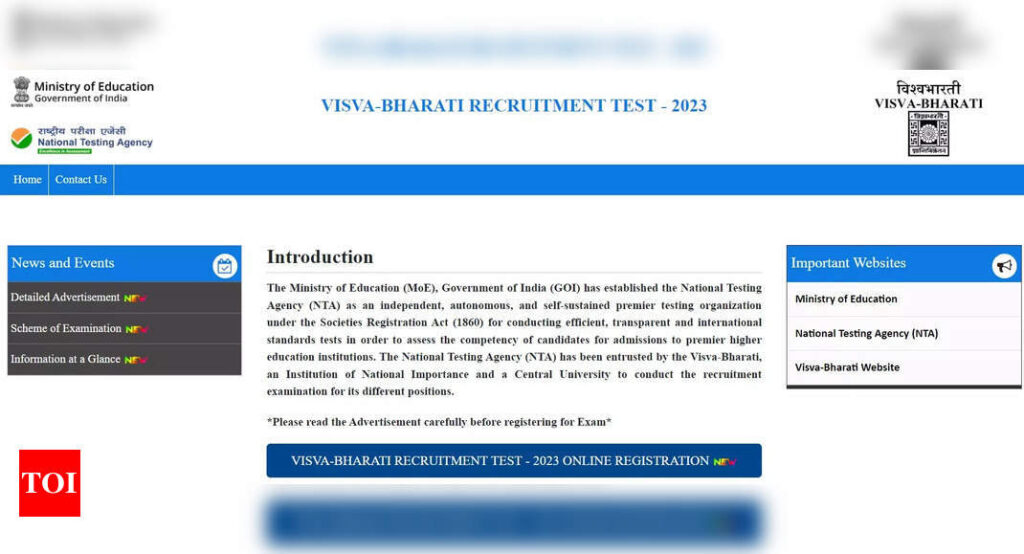 Visva Bharati Recruitment 2023: Visva Bharati Recruitment 2023: 709 Vacancies for MTS, DEO, SO and Other Posts, Apply at vbharatirec.nta.ac.in