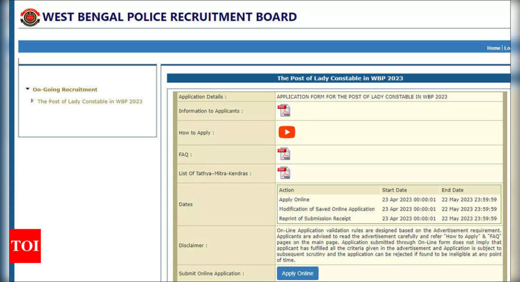 West Bengal Police Recruitment 2023: Apply for 1420 Lady Constable Vacancies
