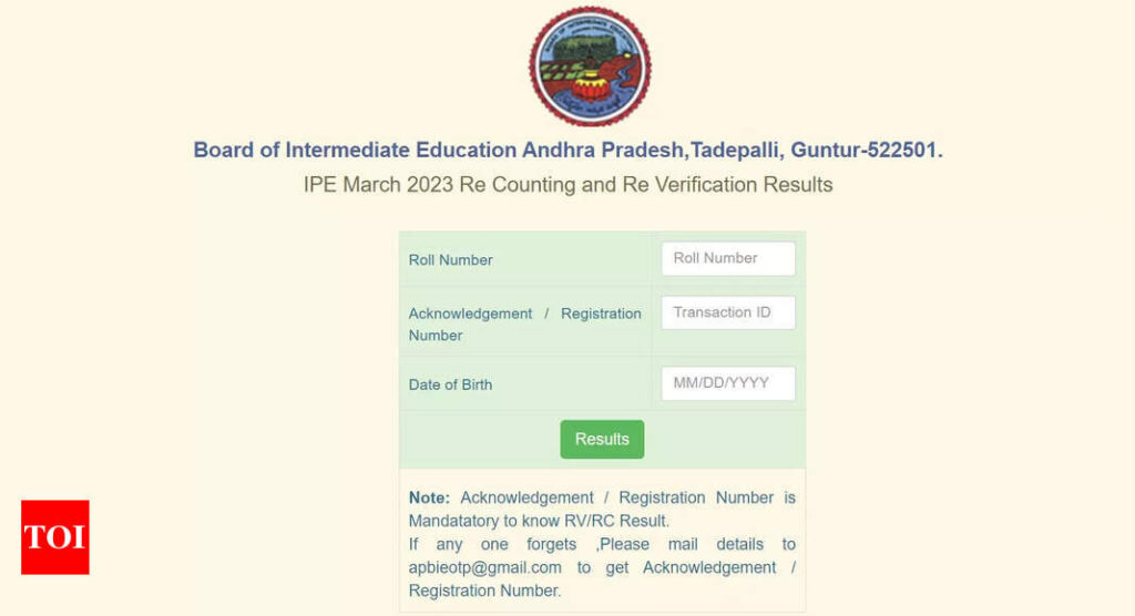 AP Inter Recounting & Reverification Results 2023 declared on rcres.apbie.org.in, download link here