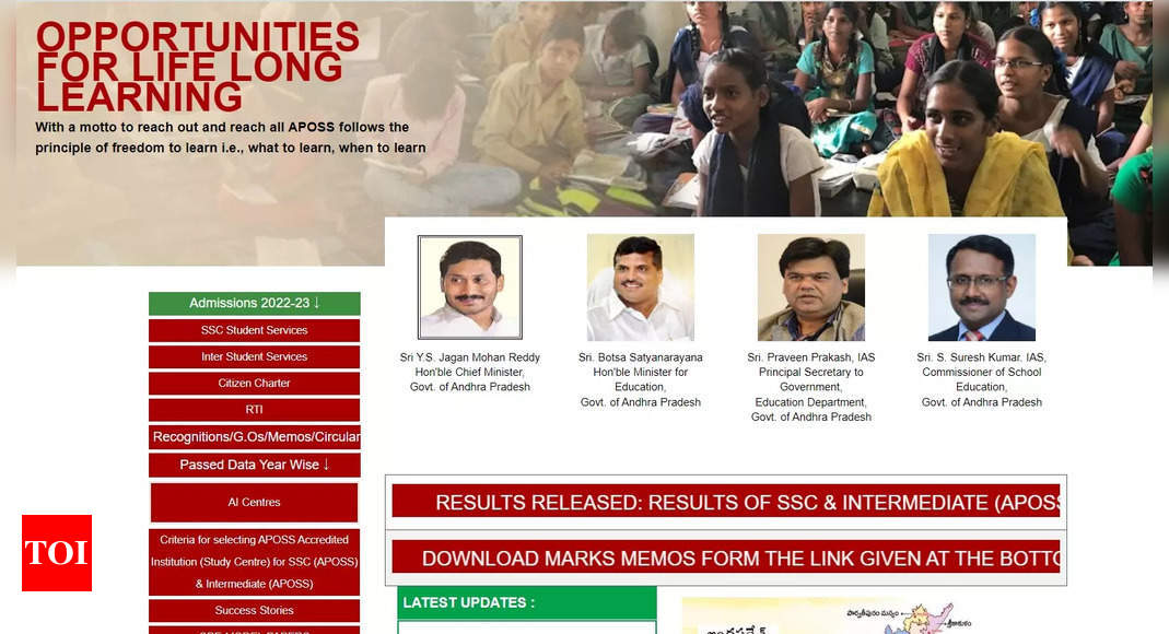 APOSS Results 2023: APOSS Results 2023 (Out): Download 10th, Inter results on apopenschool.ap.gov.in