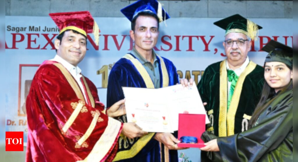 Apex University: Inspiring graduates to make a positive impact: Actor Sonu Sood receives Honoris Causa at Apex University's 1st convocation ceremony
