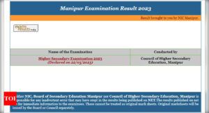 COHSEM HSE Result 2023: Manipur Class 12th exam results announced @ manresults.nic.in