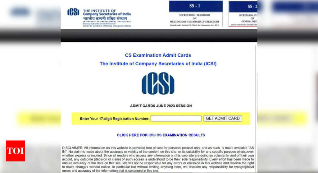 ICSI CS Admit Card 2023 released for June exams on icsi.edu; here's direct link