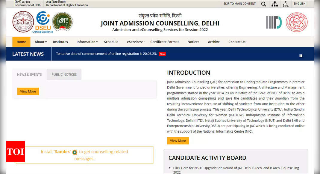 JAC Delhi 2023: Online registration likely to commence on May 20