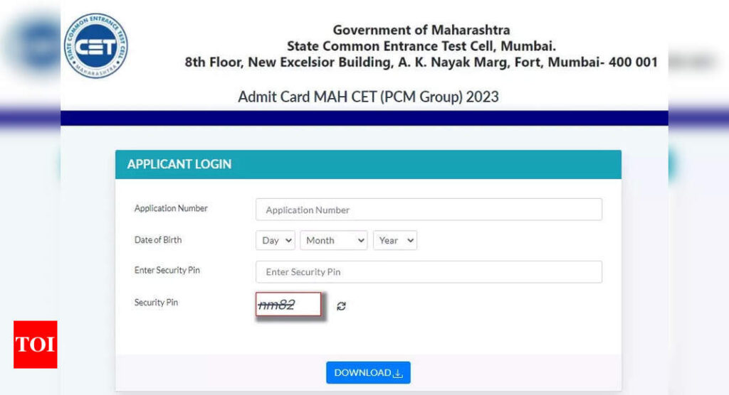 MHT CET Admit Card 2023 for PCM released on mhtcet2023.mahacet.org, direct link to download