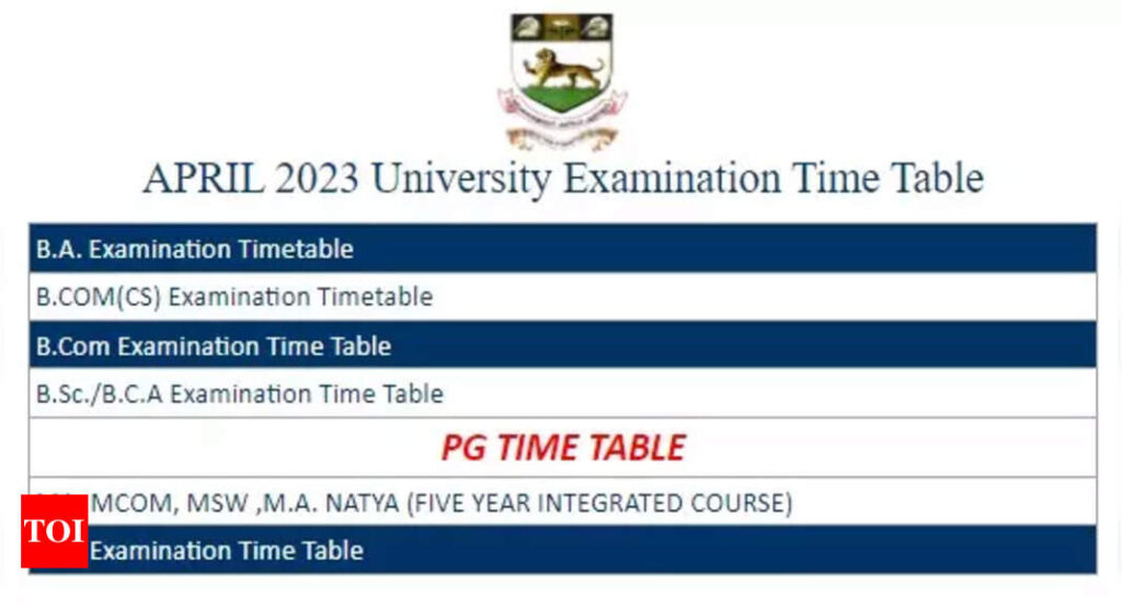 Madras University Exam Time Table 2023 released on egovernance.unom.ac.in, check here