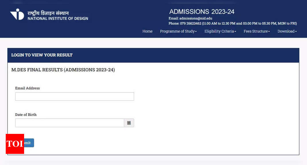NID MDes Main Result 2023 announced on admissions.nid.edu, check here