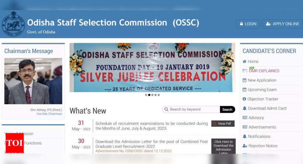 OSSC Recruitment Calendar 2023 for June, July and August released on ossc.gov.in, check dates here