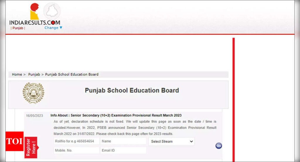 PSEB 12th Result 2023 pseb.ac.in Check To Download Punjab Board