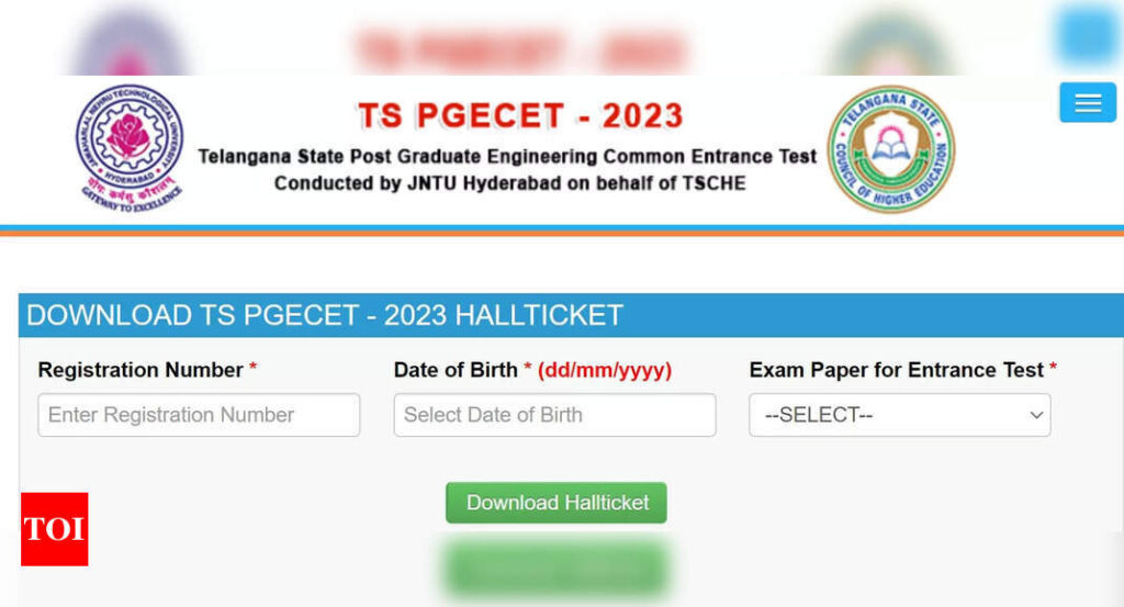 TS PGECET 2023 admit card released on pgecet.tsche.ac.in, download link here