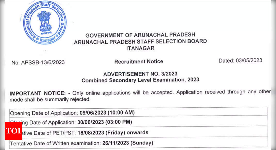 Arunachal Pradesh Government Jobs: APSSB CSL Recruitment 2023 Offers 1370 Vacancies
