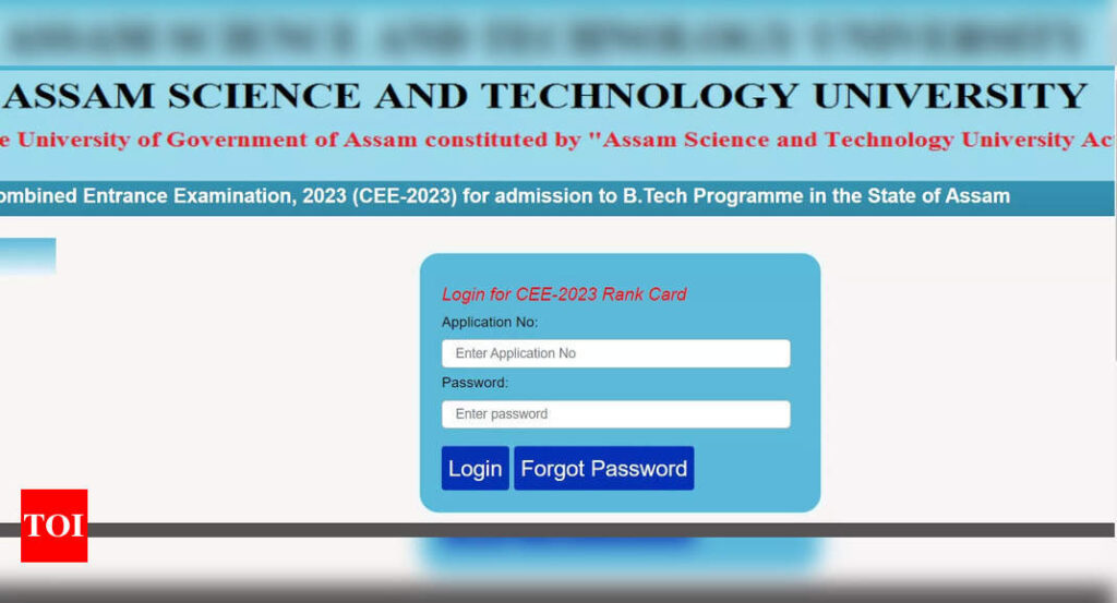 Assam CEE Result 2023 declared on astu.ac.in, download rank card here