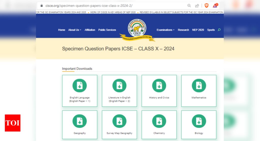 Big News: ICSE Class 10 Specimen Papers Uploaded for 2024 with Major Paper Pattern changes