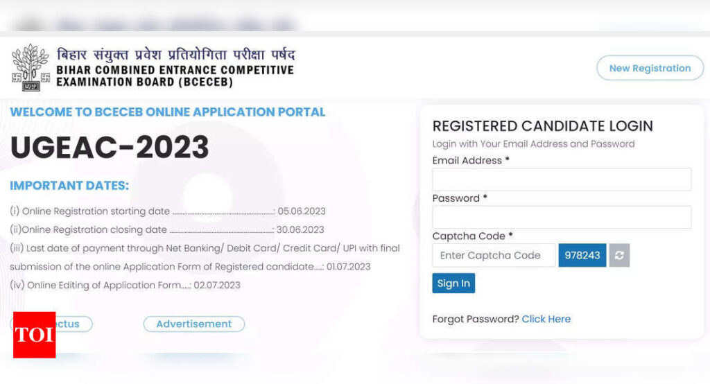 Bihar UGEAC 2023 registration begins on bceceboard.bihar.gov.in, application link here