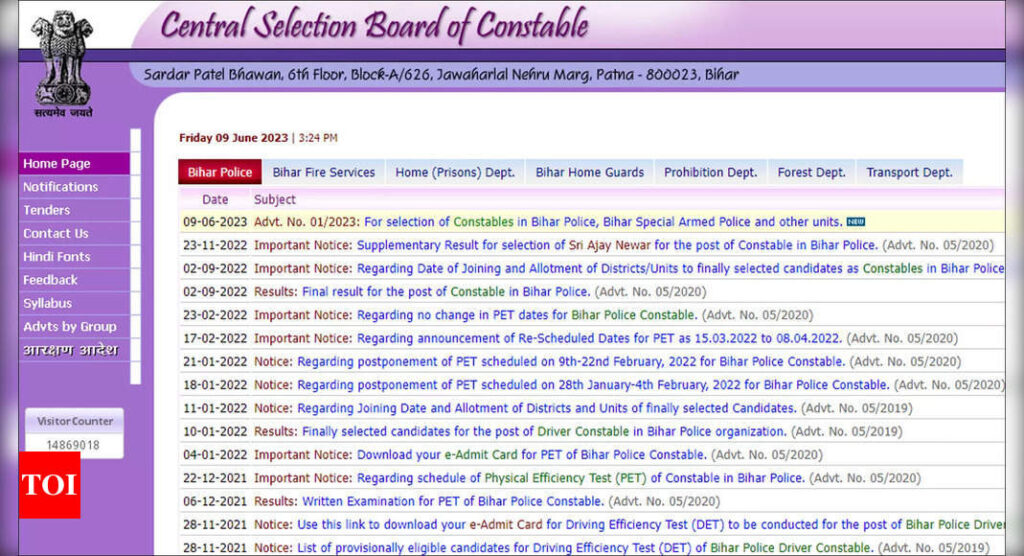 CSBC Bihar Police Vacancy 2023: Bihar Police Recruitment Notification released for 21391 Constable posts