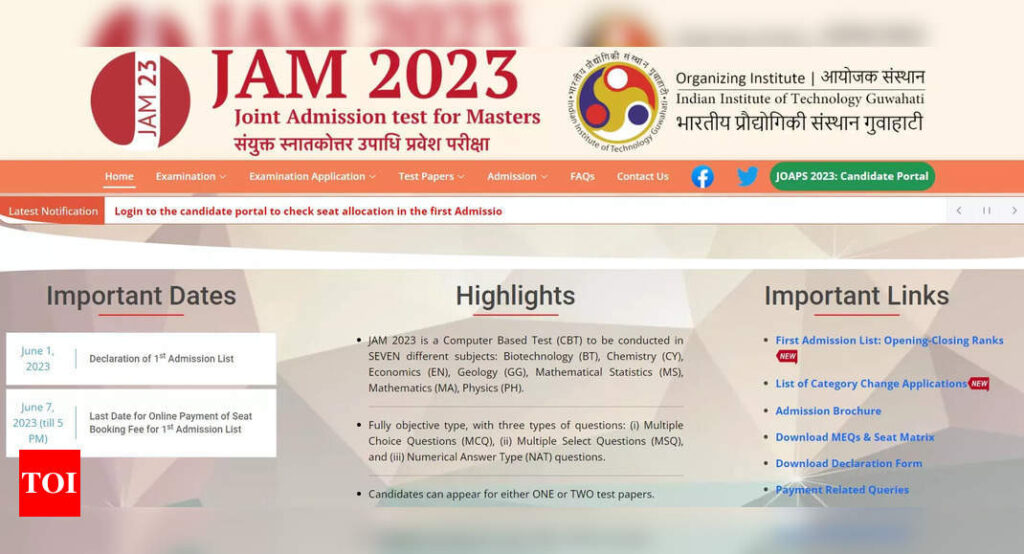 IIT JAM Counselling 2023: First admission list released on jam.iitg.ac.in, direct link here