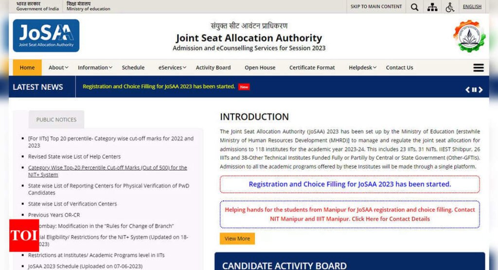 JoSAA Counselling 2023: Second mock seat allotment list releases today josaa.nic.in