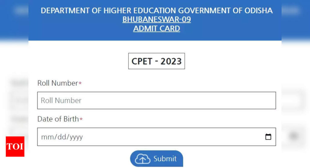 Odisha CPET 2023 admit Card released on ssbodisha.ac.in, direct link here