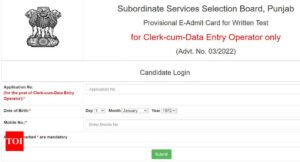 PSSSB Clerk Admit Card 2023 released on sssb.punjab.gov.in, download link here