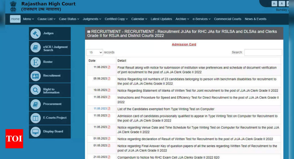 Rajasthan High Court Announces LDC Result 2023; download PDF here