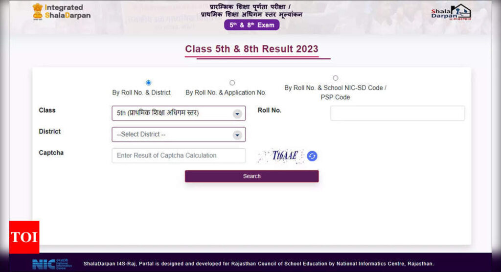 Rajasthan RBSE class 5th result 2023 announced @rajshaladarpan.nice.in; Direct link here