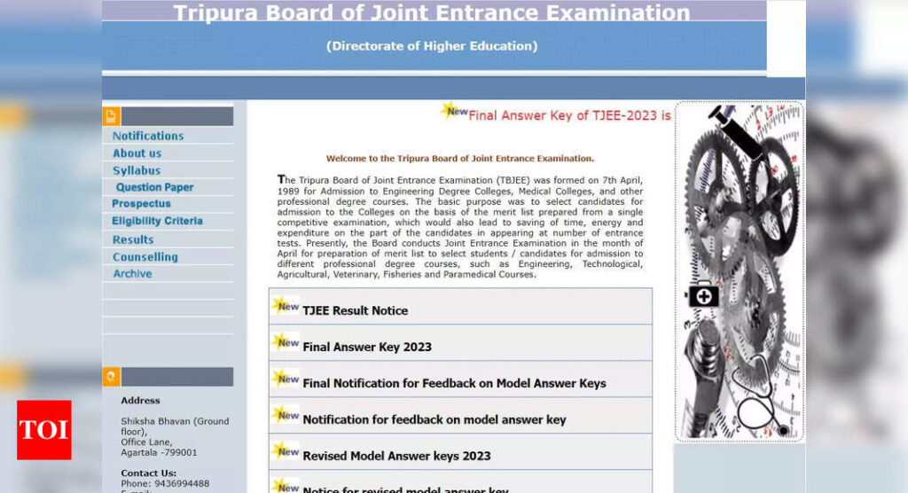 TBJEE 2023 result today at 3 PM @ tbjee.nic.in, check details here