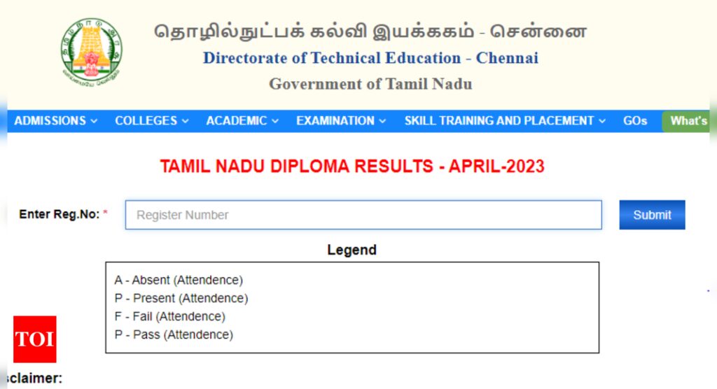 TN DOTE Result: TNDTE Diploma Result 2023 for April Exams released @ dte.tn.gov.in; Direct link here
