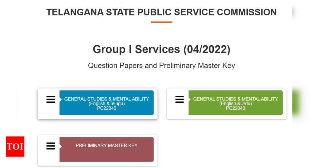 TSPSC Group 1 Answer Key 2023 released on tspsc.gov.in, download link here