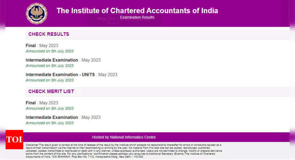 ICAI Result May 2023: CA Final & CA Inter Results 2023 announced @ icai.nic.in; Direct link here