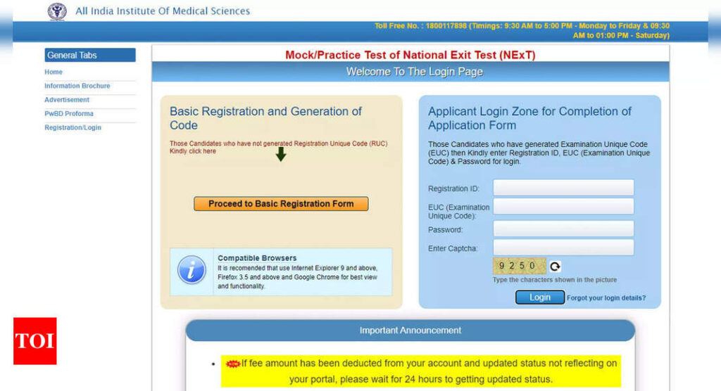 Last day to register for AIIMS Mock NExT exam 2023 for final year MBBS students